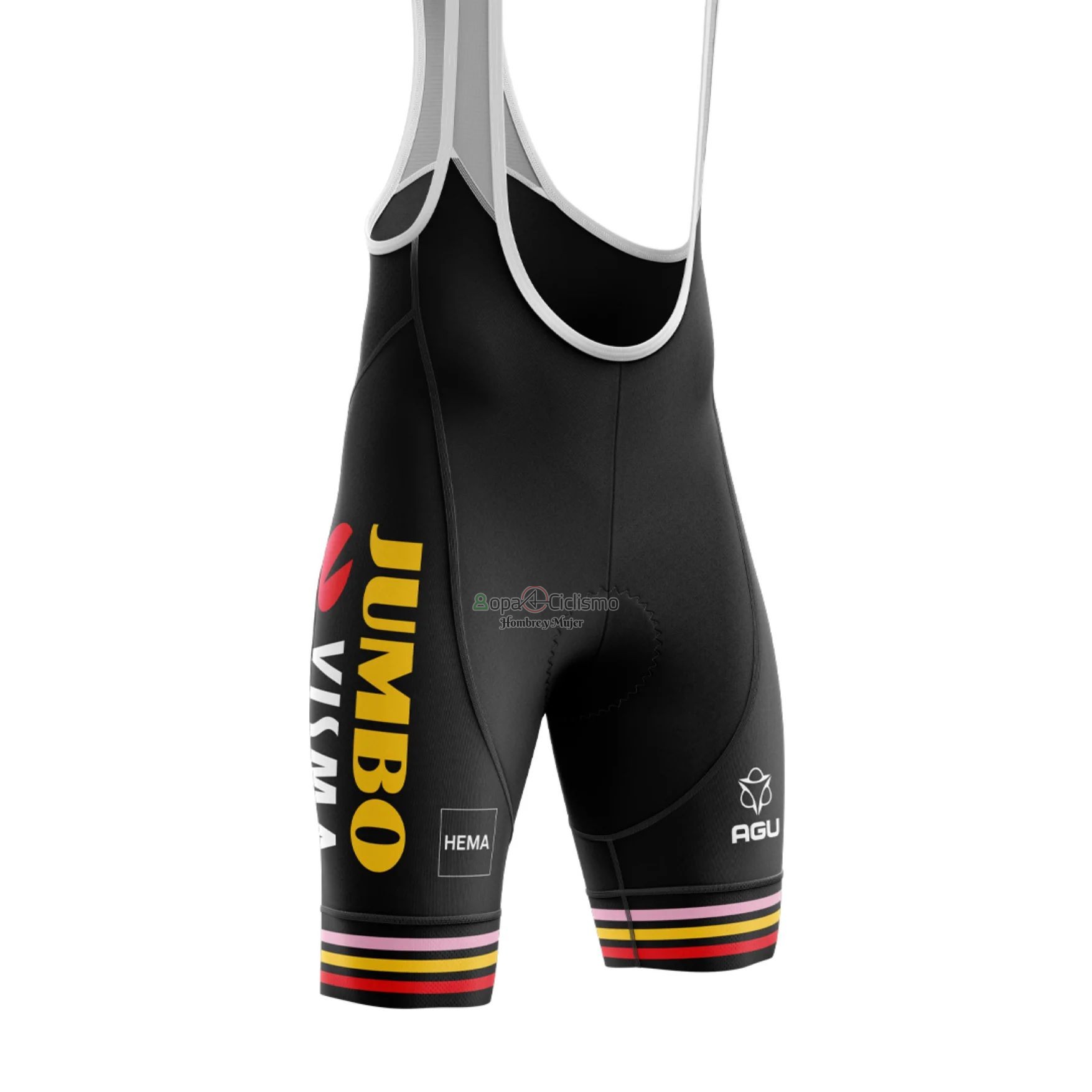 Jumbo Visma Ropa Ciclismo Culotte Corto 2023 Hombre Mangas Cortas AMarillo Negro